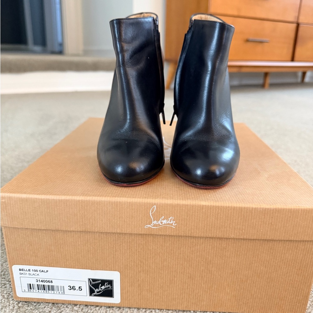 Christian Louboutin Black Leather Ankle Booties